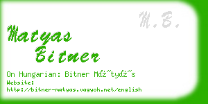 matyas bitner business card